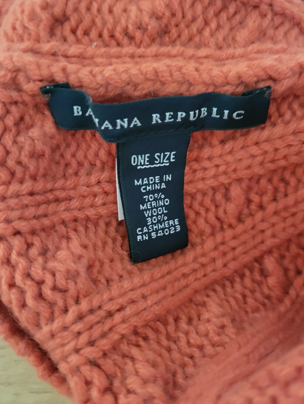 Banana Republic Orange Cable Knit Merino-Cashmere Beanie Hat & Gloves Set NEW - Picture 7 of 12